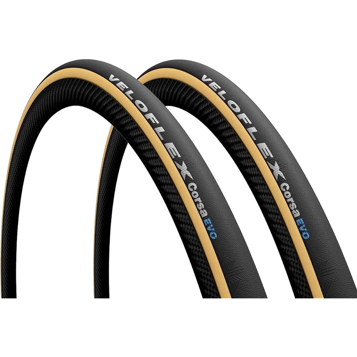 Veloflex Corsa Evo 700×25C Corsa Evo Clincher Beige Side Set of 2