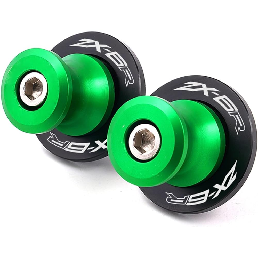 Swing Arm Spool Stand Screw Slider For Ka-wa-sa-ki Ninja ZX6R ZX 6R ZX636 2015-2022 2019 2020 2021 Motorcycle Accessories CNC8mm Swing Arm Spool Slider Stand Screw (Color: Green)