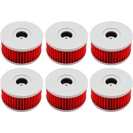 Motorcycle Oil Filter S/UZU-KI GN250 GN400 GN 250 400 GZ250 Marauder GZ 250 SG350 SP250 SP400 VL125LC Intruder 125 (Color: 6pcs-red)