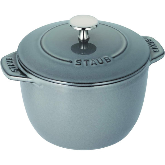 staub Staub "La Cocotte de GOHAN Gray M 16cm" Rice Pot, Rice Cooker, 2 Cups, Paint, Cast Metal, Enamel Pot, IH Compatible, Rice Cooker [Authorized Japanese Product] La Cocotte de GOHAN 40509-703