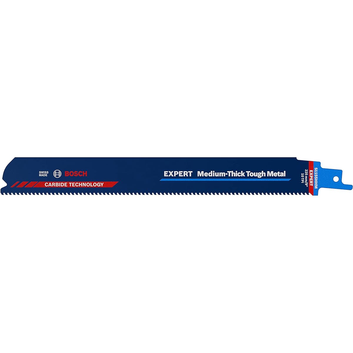 Bosch Professional 3x EXPERT ‘Medium-Thick Tough Metal’ S 1155 HHM Saber Saw Blade (Thick Metal, Stainless Steel Tube, Cast Iron, Total Length 225 mm, Saber Saw Accessories)