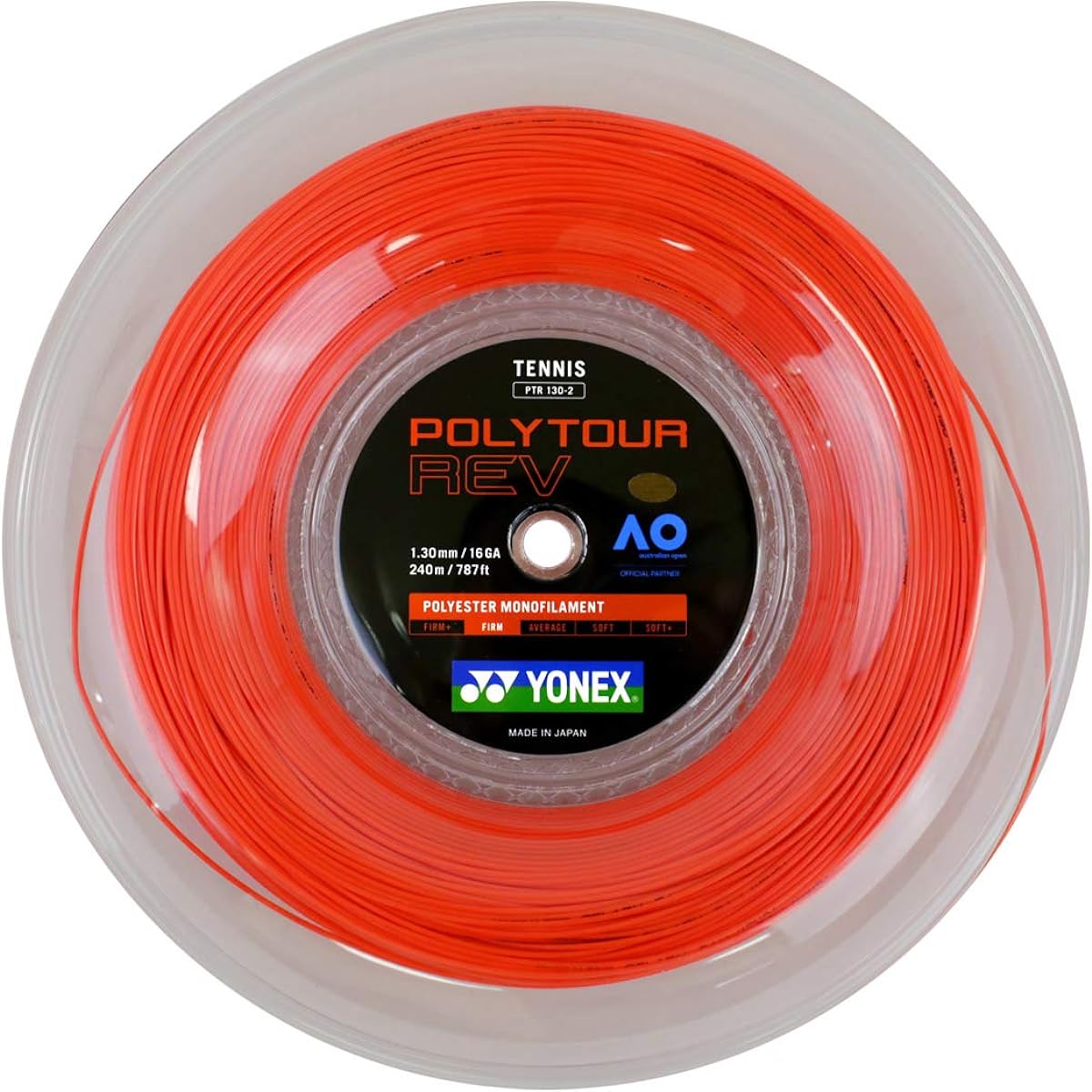 YONEX Tennis String Polytourev 130 Bright Orange 240m PTR130-2