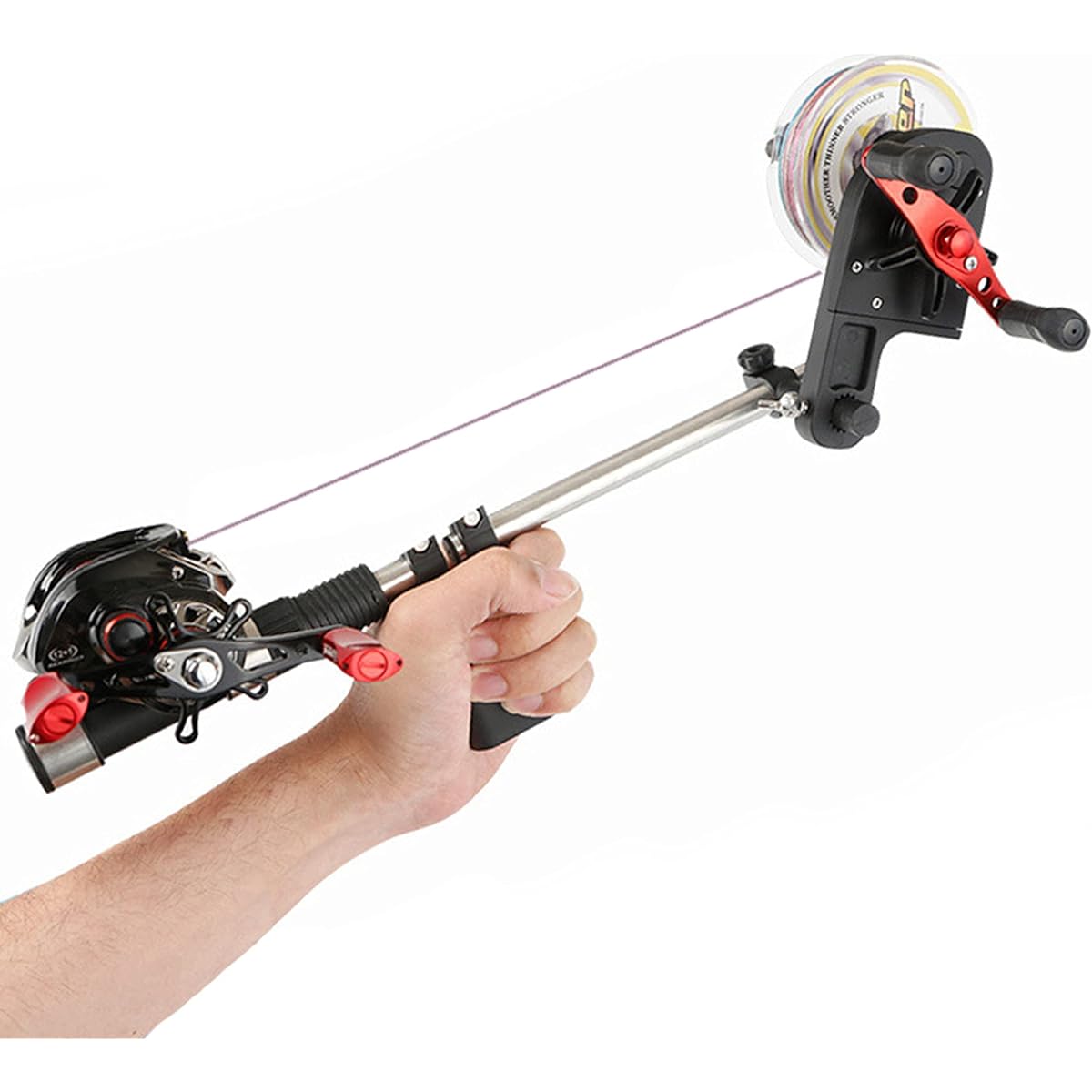 VISPREA Fishing Line Winder, Rewinding, Rewinding, High Speed Recycler, Tensioning, Thread Winding Machine, Fishing Reel, Line Winding Machine, Fishing Line Winder, Reduces Thread Twisting, Easy to Wind, Portable, Bait Reel, Spinning Reel, Compatible w