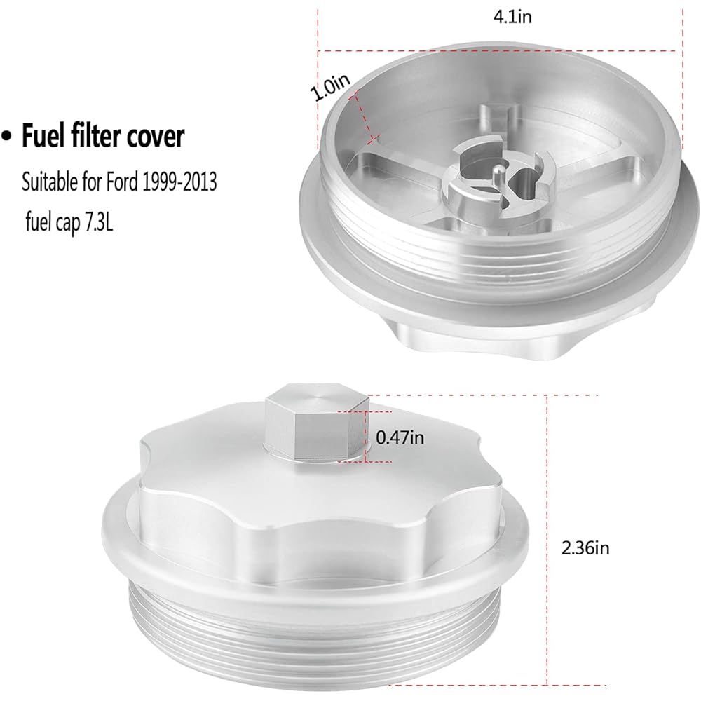 KUJUNPAO F81Z9G270BA Fuel Filter Cap F250 F350 F550 POWERSTROKE 7.3L V8 1999-2003 Excursion 2000-2003 1831193C91 RK31449 904- Replacement 203