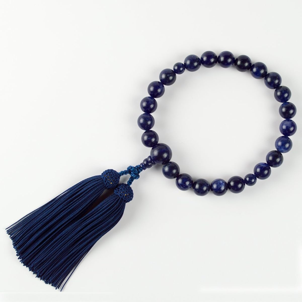 Sato Funeral Sodalite 22 Beads for Men Can be used by all denominations Made in Kyoto ``Comes with a carrying pouch'' ``Includes a prayer bead sleep case'' ``One year rosary repair guarantee''