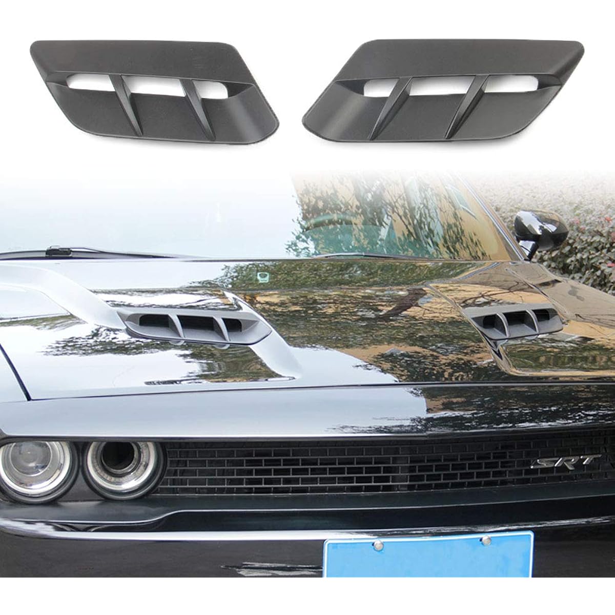 Engine Food Air Outlet Bent Molding Cover Rim DODGE CHALLENGER 2015-2022 For SXT (matte black)