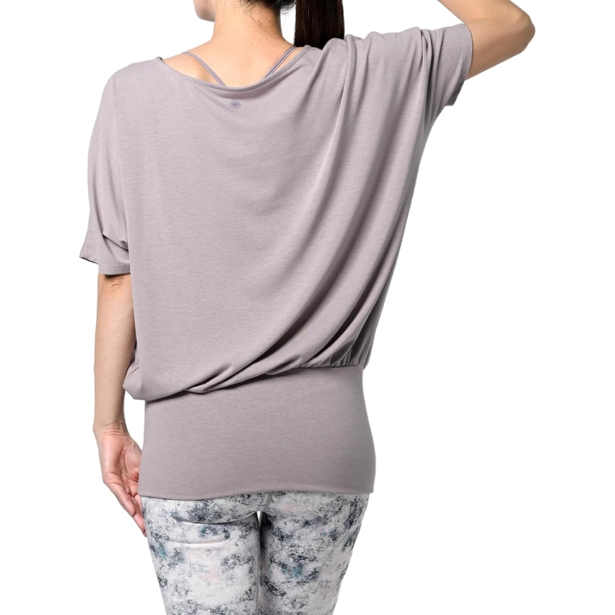 [machikaada] Yoga Wear Tops Women's T-Shirt Dolman Sleeve Long Length 027 Length Yoga Wear Gym Fitness Wear Cute Stylish Long 3/4 Sleeve Body Cover