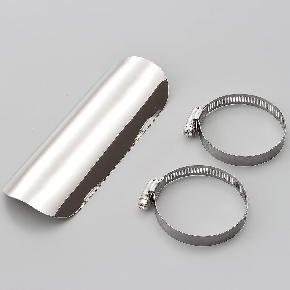 Daytona Motorcycle Muffler Guard Compatible with φ40-55 Stainless Steel Buffed Heat Guard Plain 68315