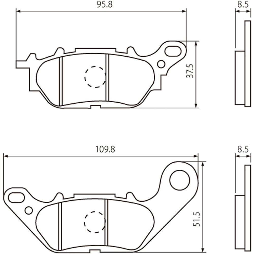 Daytona Motorcycle Brake Pad Red Pad (Semi Metal Pad) NMAX155(17-21) Tricity 155 ABS(16-21) NMAX125(16-21) Tricity 125(18-21) etc. Rear 95949 Thread No.: 88