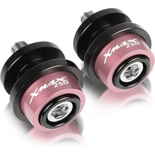DEMUR CNC Aluminum Motorcycle 6mm Stand Screw Swing Arm Slider Spool Accessories for Yamaha XMAX250 X-MAX 2021 2020 All Years Swing Arm Slider Spool (Size : Pink XMAX250 LOGO)