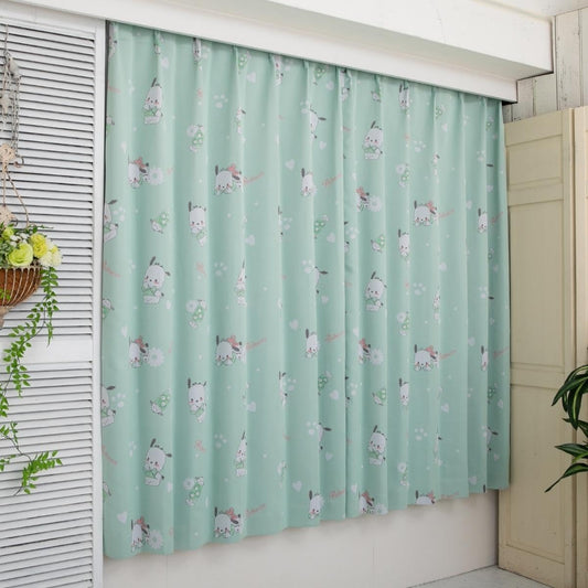 Sanrio Pochacco Grade 2 Blackout Heat Shielding Curtain Width 100 x 200cm Length Set of 2 Sanrio Washable Pochacco Character SB-606-S