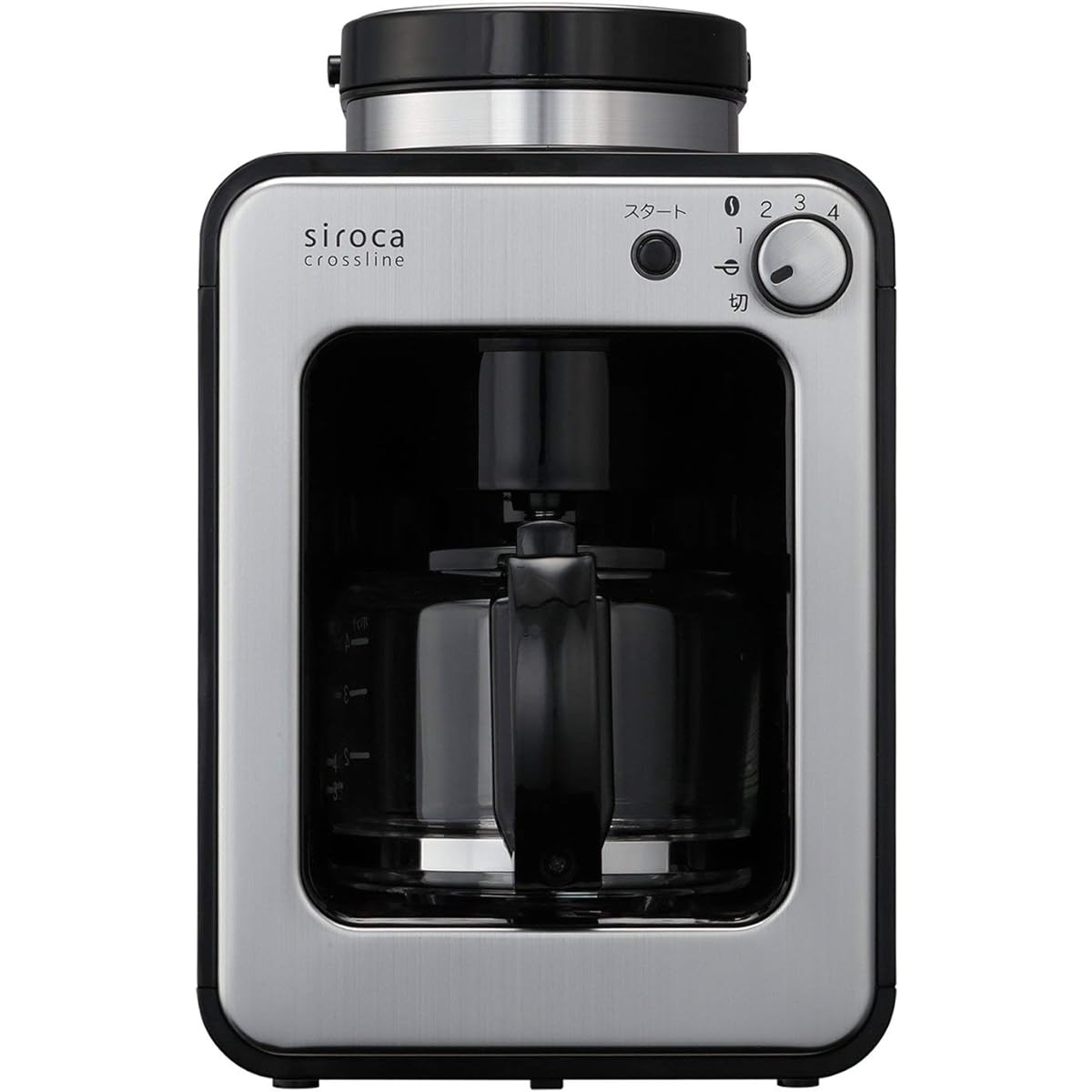 siroca Fully Automatic Coffee Maker SC-A121 Stainless Silver [Glass Server/Built-in Mill/Drip Method/Heat Retention/Steaming]