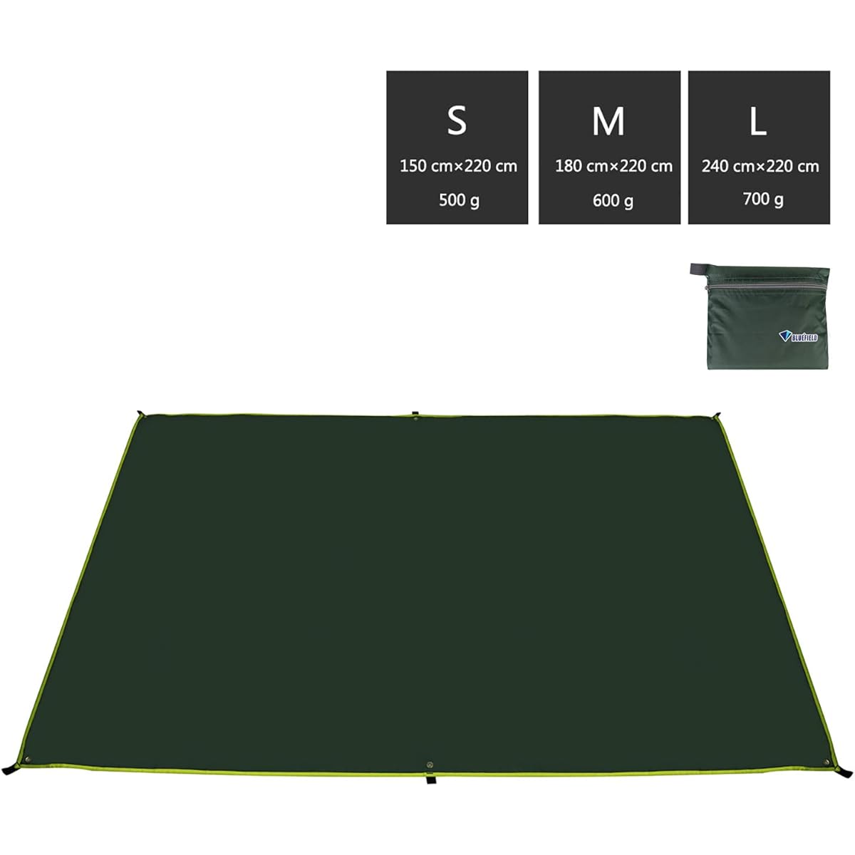 Ground Sheet Beach Blanket Beach Seat for 4-6 People Foldable Compact Storage Bag Included Lightweight Camping Outdoor Travel Beach (M, green)