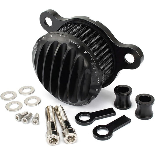 NINOMA Motorcycle Air Purifier Intake Filter System Kit Compatible with Harley-Davidson XL883 XL1200 X48 72 (Color : Black)