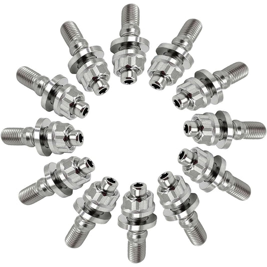 RISON-Titanium M8x1.25x55mm Titanium Exhaust Manifold Stud Kit Original GR5 Titanium Bolt Kit 12pcs/set