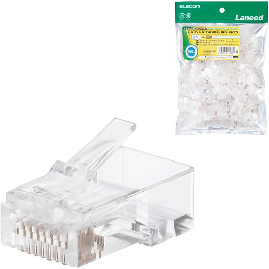 ELECOM RJ45 connector CAT6/CAT6A compatible, single wire/twist wire compatible, 100 pieces LD-6RJ45T100RJ45 connector (100 pieces)