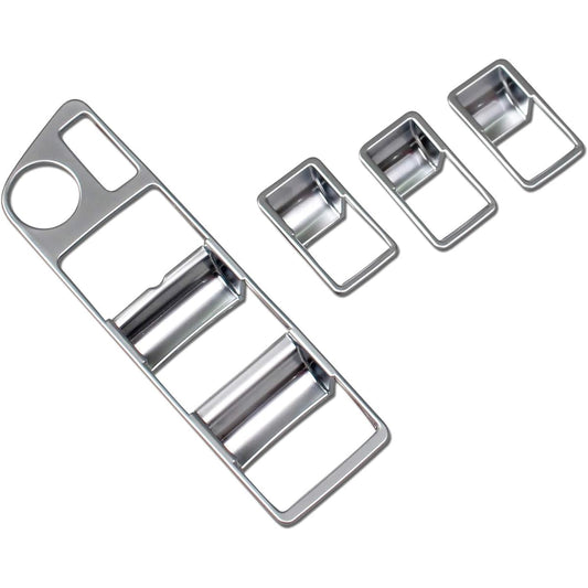 Ruiq Toyota New Harrier 80 Series Interior Door Window Button Switch Panel Cover Garnish Only Designed for Toyota Harrier (Matte Nickel Plated)