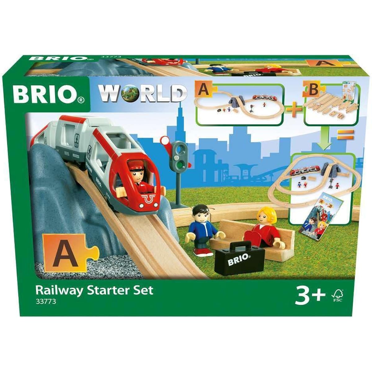 BRIO WORLD Figure 8 starter set 33773 "26 pieces in total" Ages 3 and up (Electric vehicle, train, toy, wooden rail)
