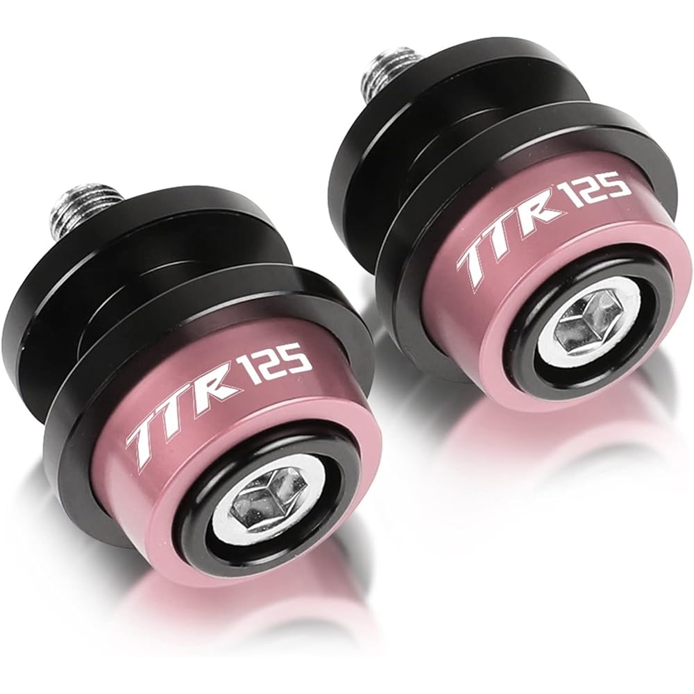 DEMUR Motorcycle Accessories 6mm Stand Screw Swingarm Slider Spool CNC Aluminum For Yamaha TTR125 LW E 1993-2008 2007 2006 Swingarm Slider Spool (Size : Pink TTR125 LOGO)