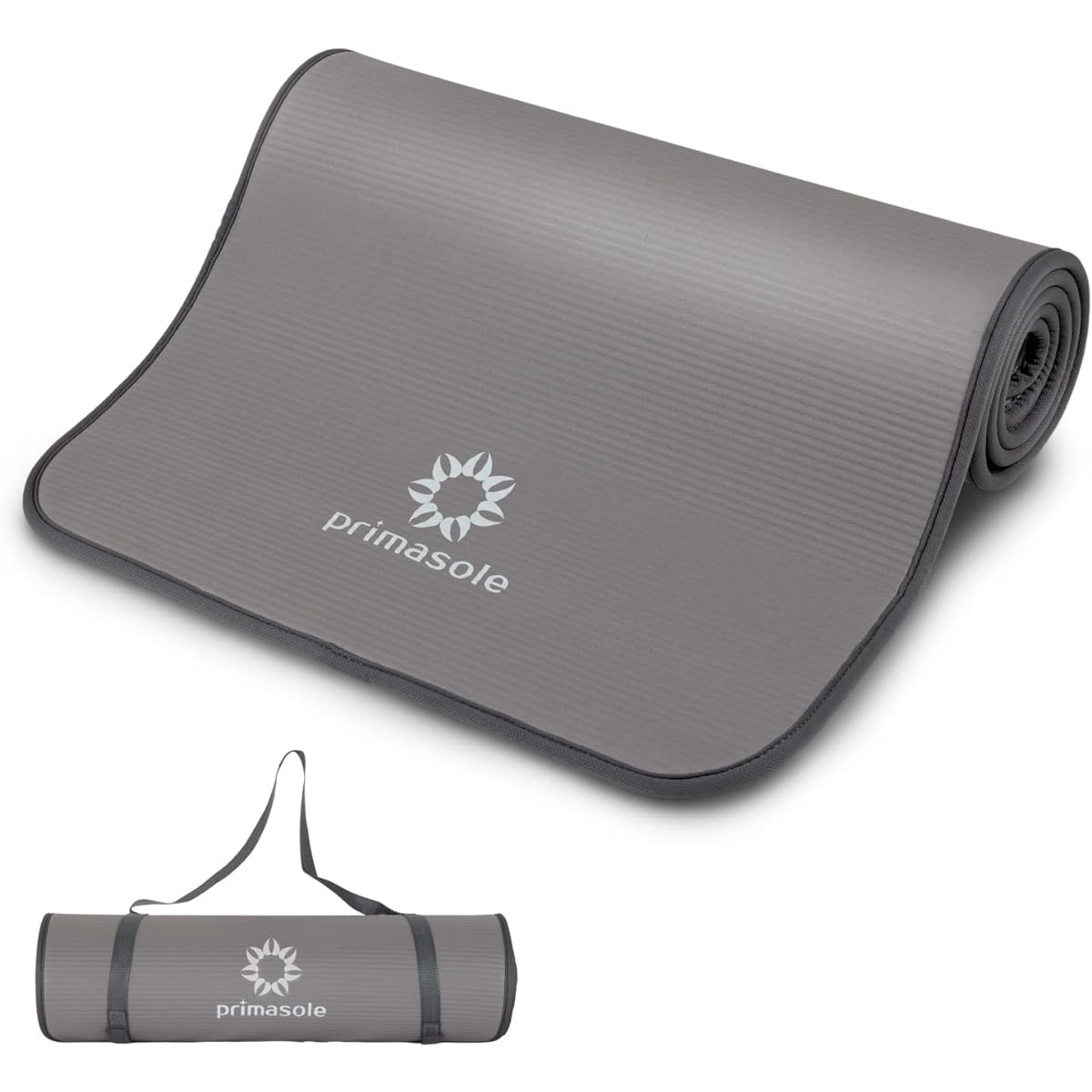 Primasole Yoga Mat 10mm Edge Guard Training Mat Sage Green Earth Brown Thick Wide Exercise Mat Fitness Pilates Muscle Training