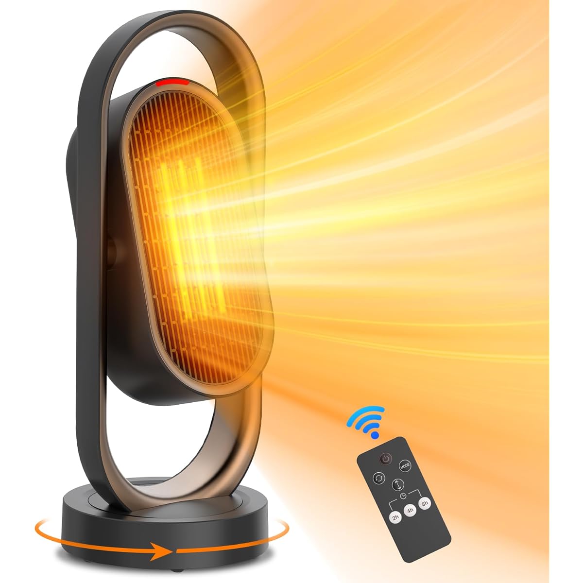 Kahobi Ceramic Heater, Heater, 2023 Winter Model, Up/Down + Left & Right Automatic Oscillating & Three-Dimensional Blowing, Electric Fan Heater, Energy Saving, Electric Stove, Remote Control, 8 Hour