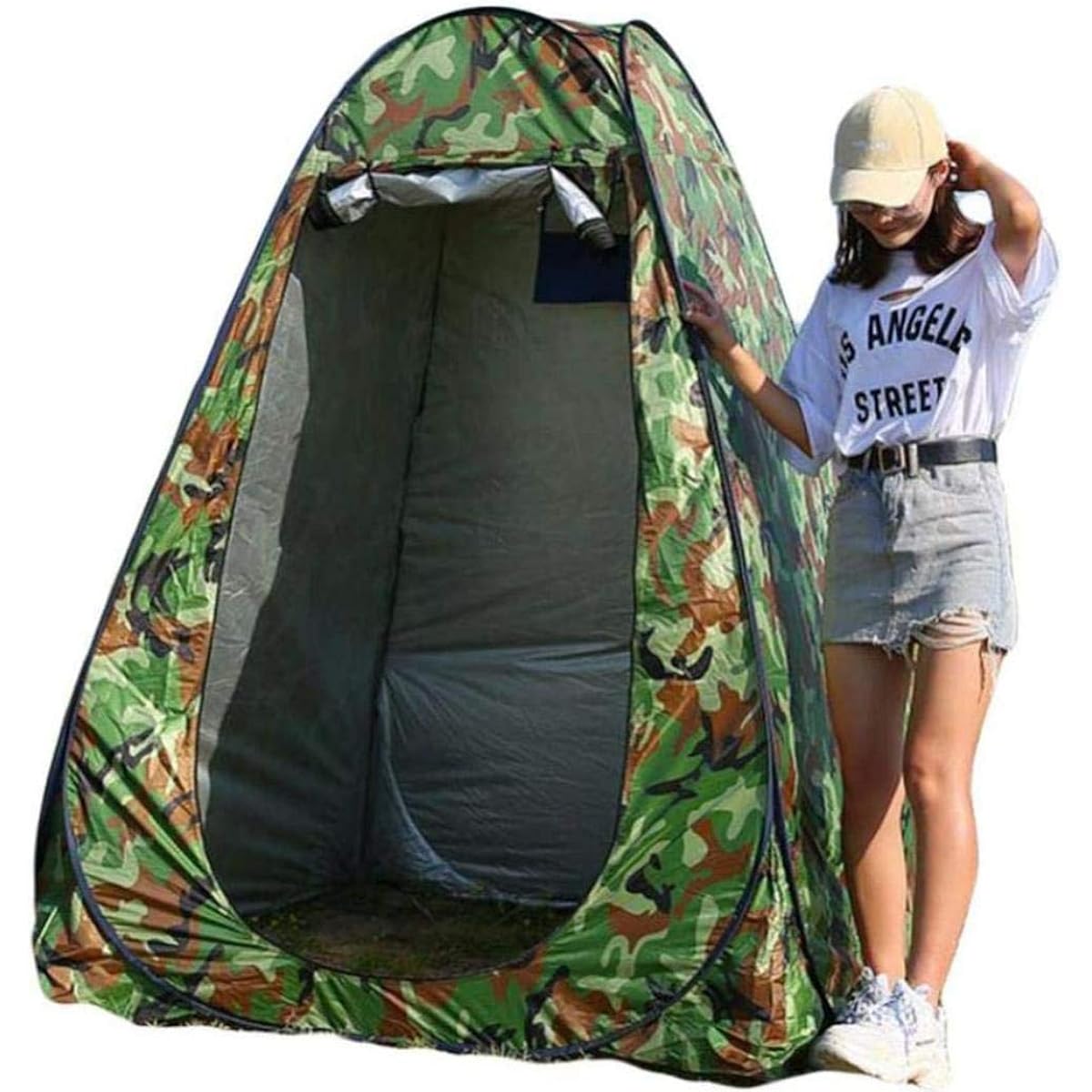 Changing Tent, Beach Tent, One Touch, Simple Shower Room, Privacy Tent, Toilet, Foldable, Lightweight, Breathable, UV Protection, Storage Bag Included, Outdoor Equipment, For Disaster Prevention, Outdoor Tent, Easy to Set Up, Windproof, Waterproof, Multi