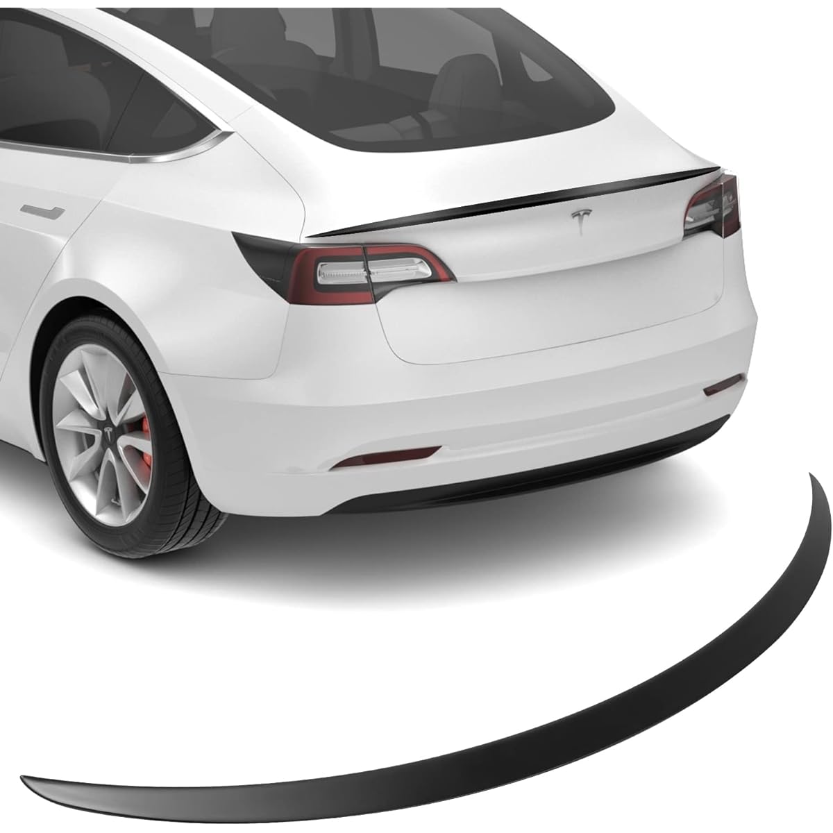 BASENOR 2016-2023 TESLA Model 3 Performance Spoiler Original Trunk Wing ABS Mat Black Gen 2