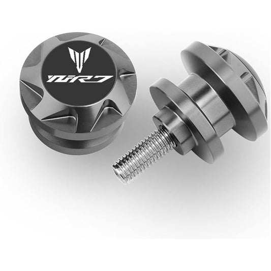 Motorcycle Swing Arm Bobbin Spool Motorcycle Swing Arm Spool Stand Screw Slider For YA-MA-HA YZF-R7 2022 (Color: Gray)