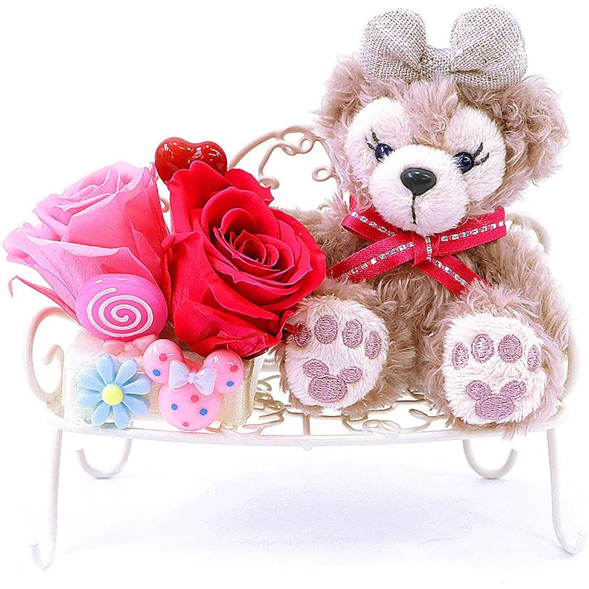 [Rose Garden Yume Kobo] "Bench Preza" Valentine's Day White Day Birthday Mother's Day Present Gift Stuffed Toy Preserved Flower (Sherry May)