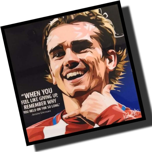 Antoine Griezmann (Griezmann) Atletico Madrid Overseas Soccer Graphic Art Panel Wooden Poster Interior