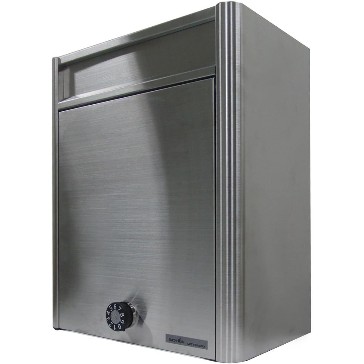 Koisonia Detached Mail Box, Front In, Front Out, PF704H, Hairline Finish, Combination Lock *Stand Sold Separately