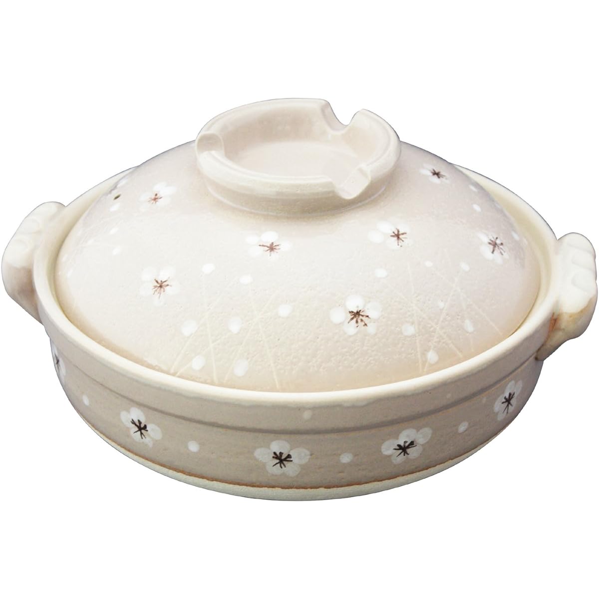 Santo Banko Ware Earthen Pot (Deep Pot) No. 9 For 4-5 People Koume Shino 10488