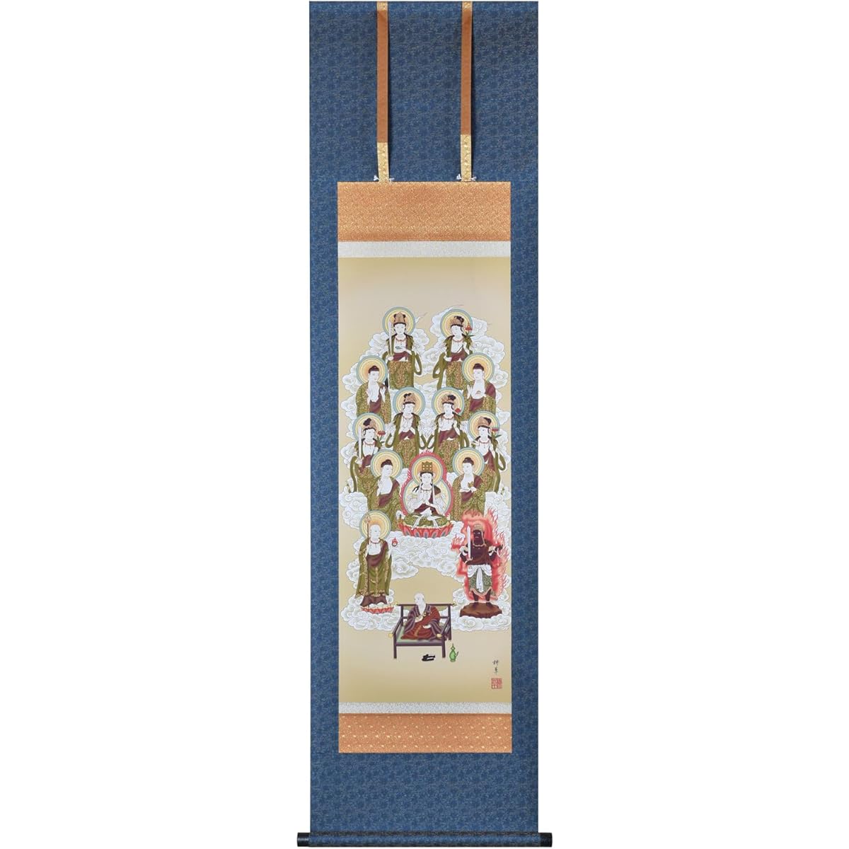 Hare no Machi Gallery Hanging Scroll Buddhist Painting 13 Mantra Buddhas Ashida Ryuso Rakusai Danshi Buddha Mount Shakusan 44.5 x 164cm