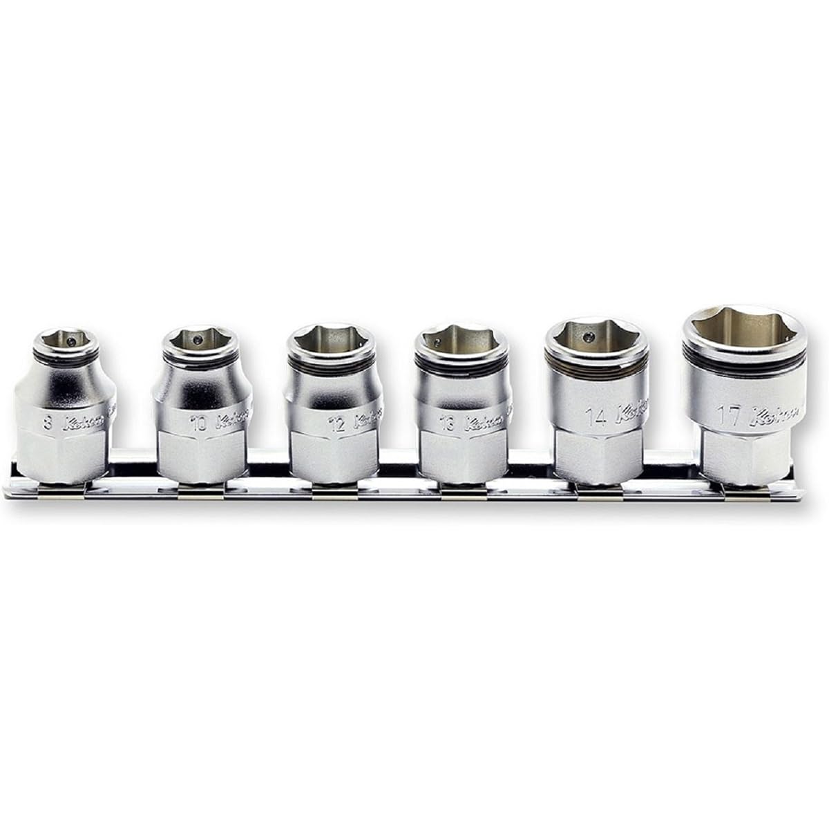 Koken Nut Grip Socket (with hexagonal drive part) Rail Set 6 pieces/Rail 150mm No.3450MH-Size RS3450MH/6 RS3450MH/6