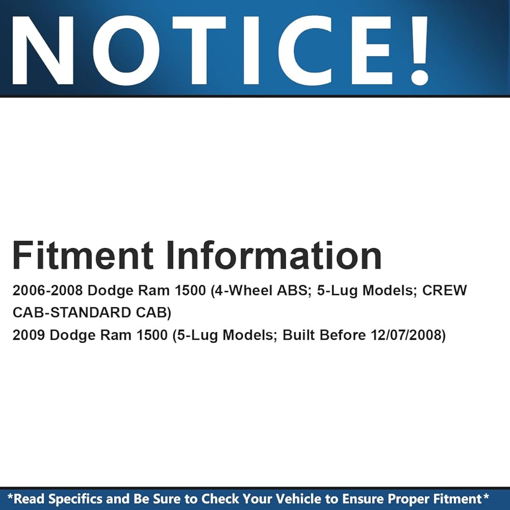 Detroit car axis -Front wheel bearing and hub set 2006 2007 2008 Compatible with Dodge Lamb 1500