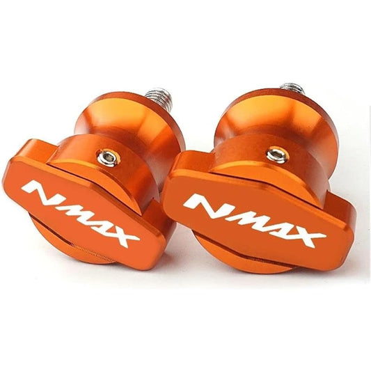Motorcycle Swing Arm Spool M6 Motorcycle CNC Frame Stand Screw Slider Swing Arm Spool 6MM For NMAX155 NMAX125 NMAX 155 125 N-MAX 2017 2018 2019 (Color: Orange)