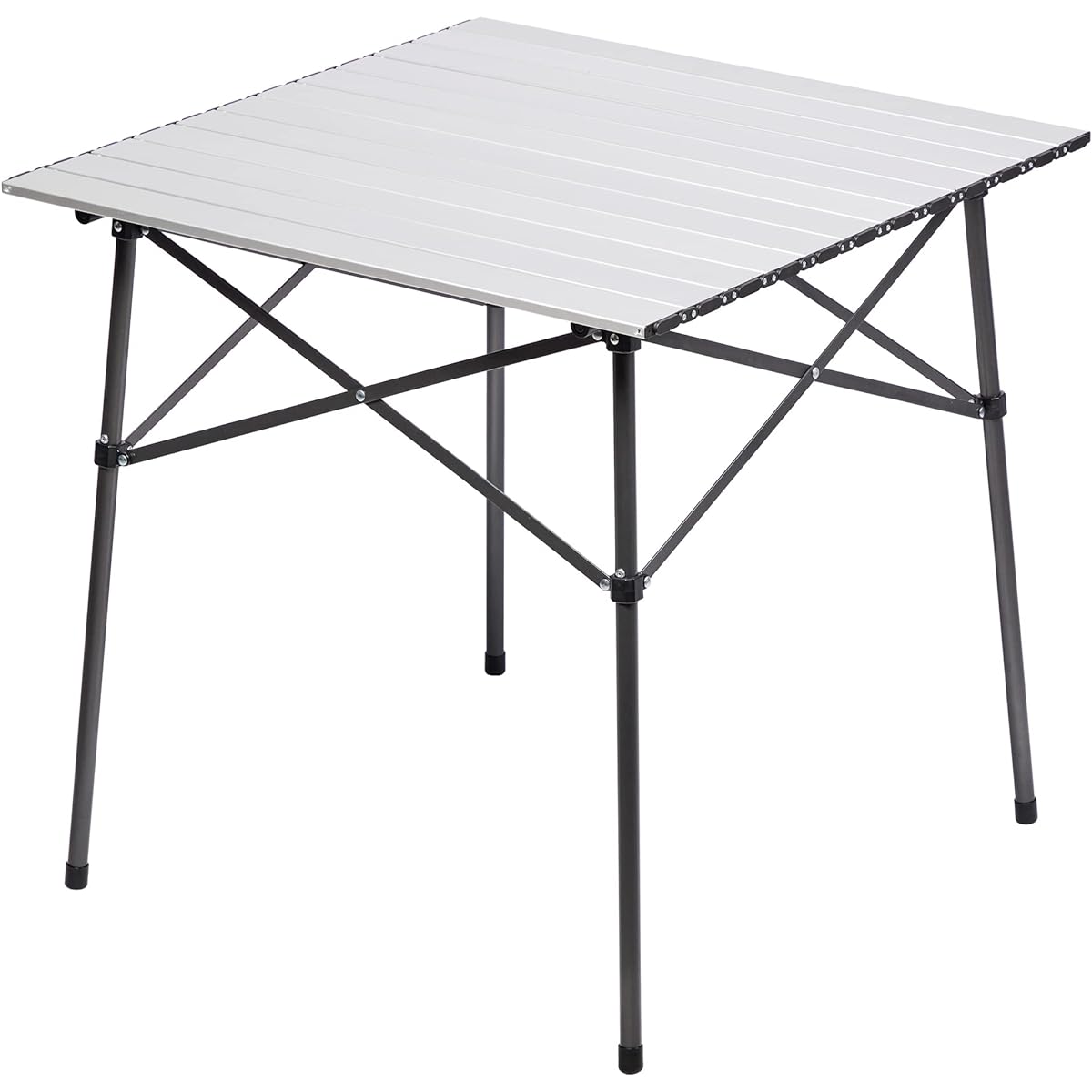 TIMBER RIDGE Outdoor Table Folding 70*70*70cm Telework Weight 4.2kg Load Capacity 45kg Aluminum Roll Table Camping BBQ Storage Bag Included Compact Work from Home