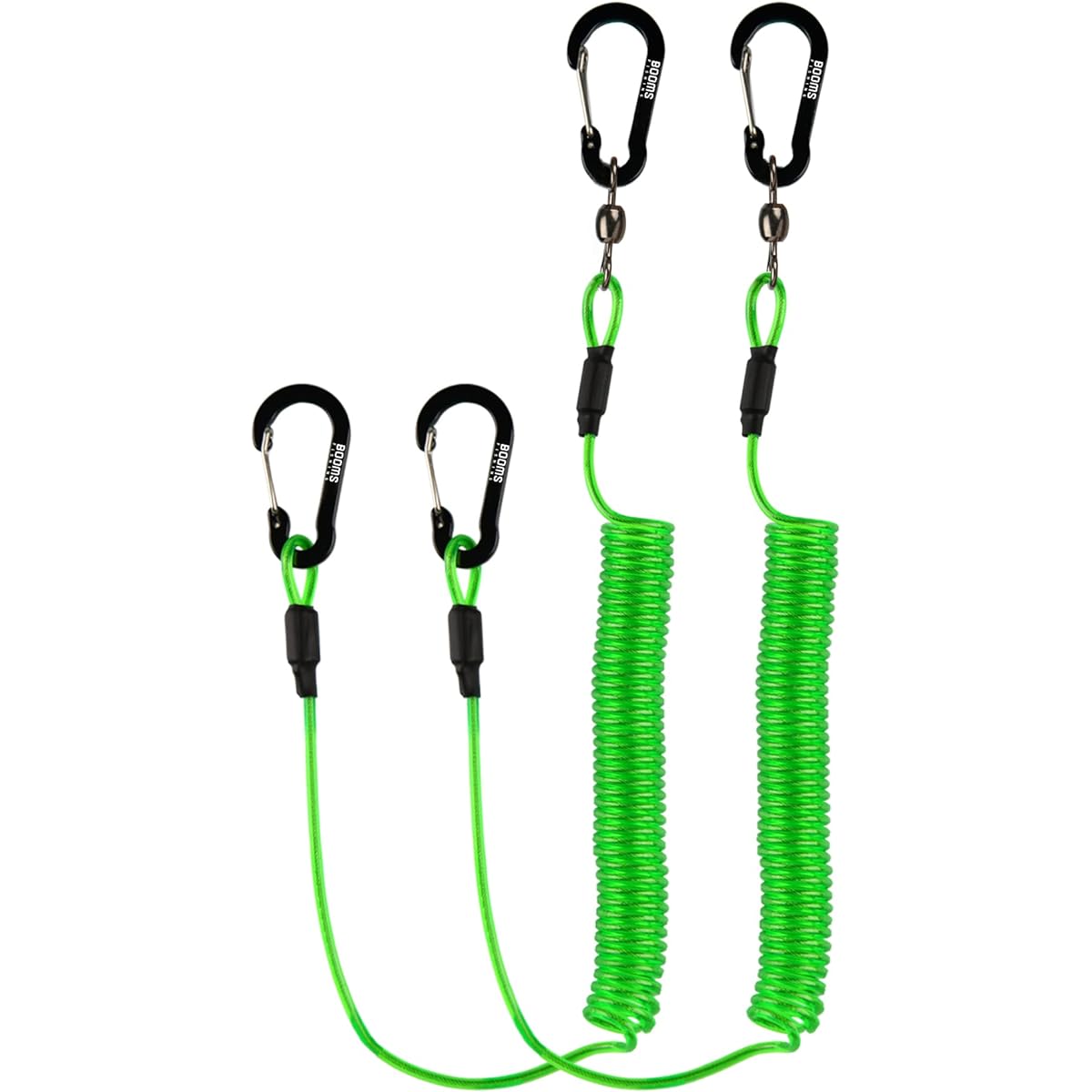 Booms Fishing T02 Shitte Rope Built-in 2mm Wire Spiral Cord Green Set of 2