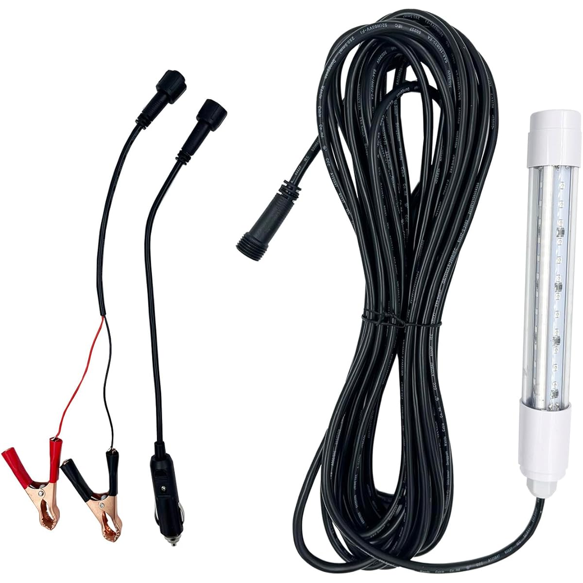 LED Fishing Light, Underwater Fishing Light, Night Fishing, Sea Fishing, Night Fire, Night Fishing, High Brightness LED Light, 20W, 1800 Lumens, Green, 12V, IP68 Waterproof, Effective Light for Squid, Glass Eel, Hairtail, Horse Mackerel, Night Mule, Squi