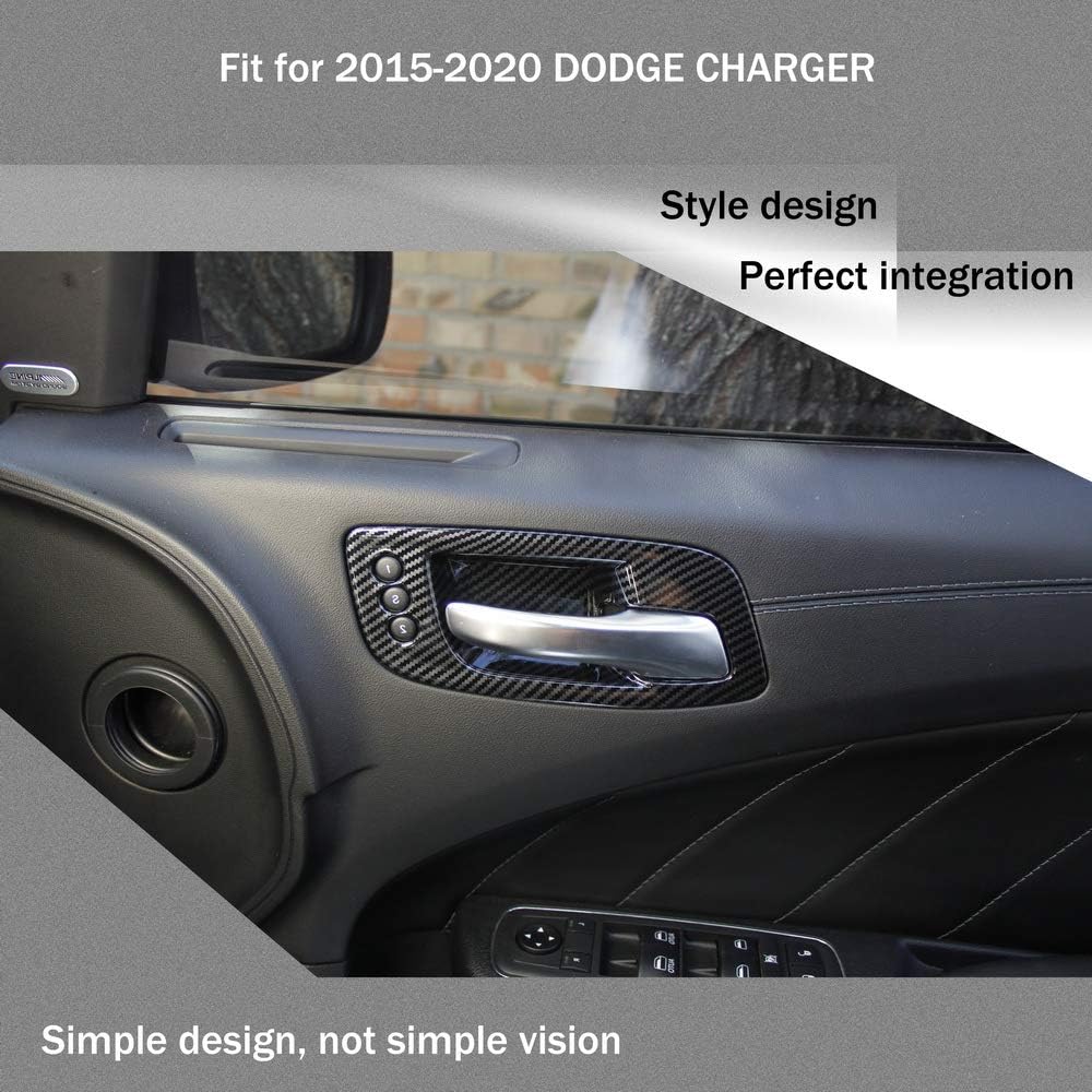 CROSSELEC Carbon Fiber Door Handle Bowl Rim DODGE CHARGER 2011-2021/ CHRYSLER 300 2015-2021