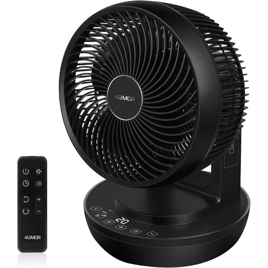 4UMOR Circulator DC Motor Fan, Quiet, Cooling, ECO Mode, Powerful, with Remote Control, Power Saving, Oscillating Timer, Small, Indoor Drying, Clothes Drying, Air Circulation, 20 Tatami Mats, 8 Levels of Air Flow
