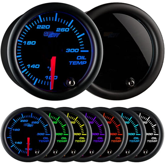 GLOWSHIFT colored 7 -color oil temperature gauge