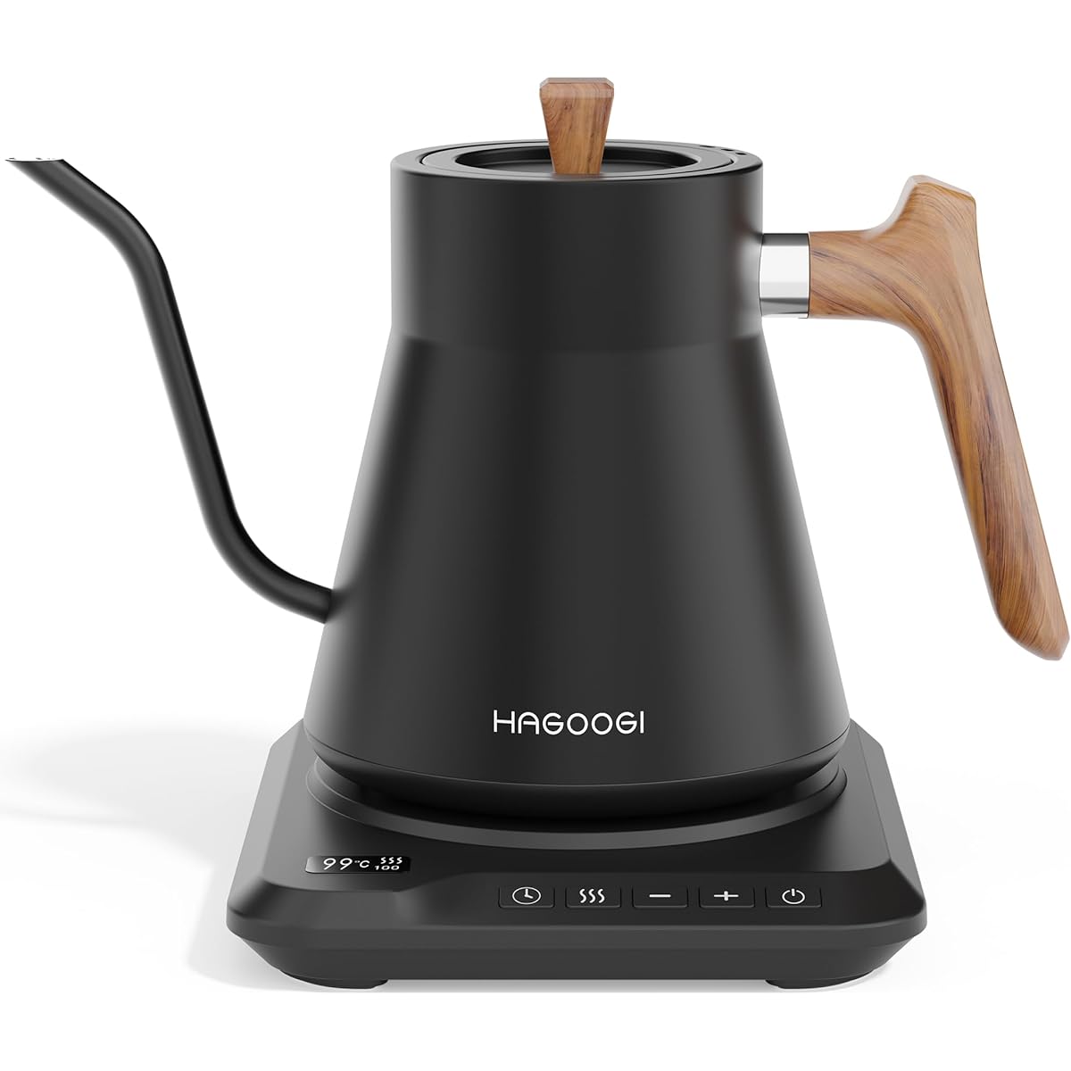 HAGOOGI Electric Kettle (2024 Limited Edition) Coffee Drip Kettle, Temperature Adjustment, Narrow Mouth, Automatic Heat Retention/Drip Timer/Dry Boiling Prevention Function, 1.0L Coffee Kettle, Electric Pot, Rapid Boiling, Coffee, Tea, PSE Certified, Woo