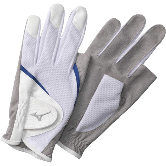 MIZUNO Ground Golf UV Gloves, For Both Hands, Unisex, Synthetic Fiber x Synthetic Leather x Artificial Leather, Uses UV Protection Material (Knit Part on Back Side), Securely Protects Hands C3JGP002