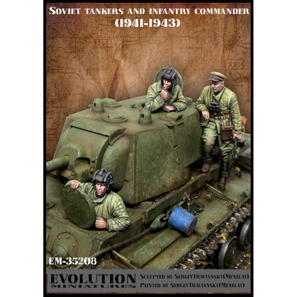 Evolution Miniatures 1/35 World War II Russian Red Army Tank Crew & Sniper Commander Set 1941-1943 Resin Kit EM-35208