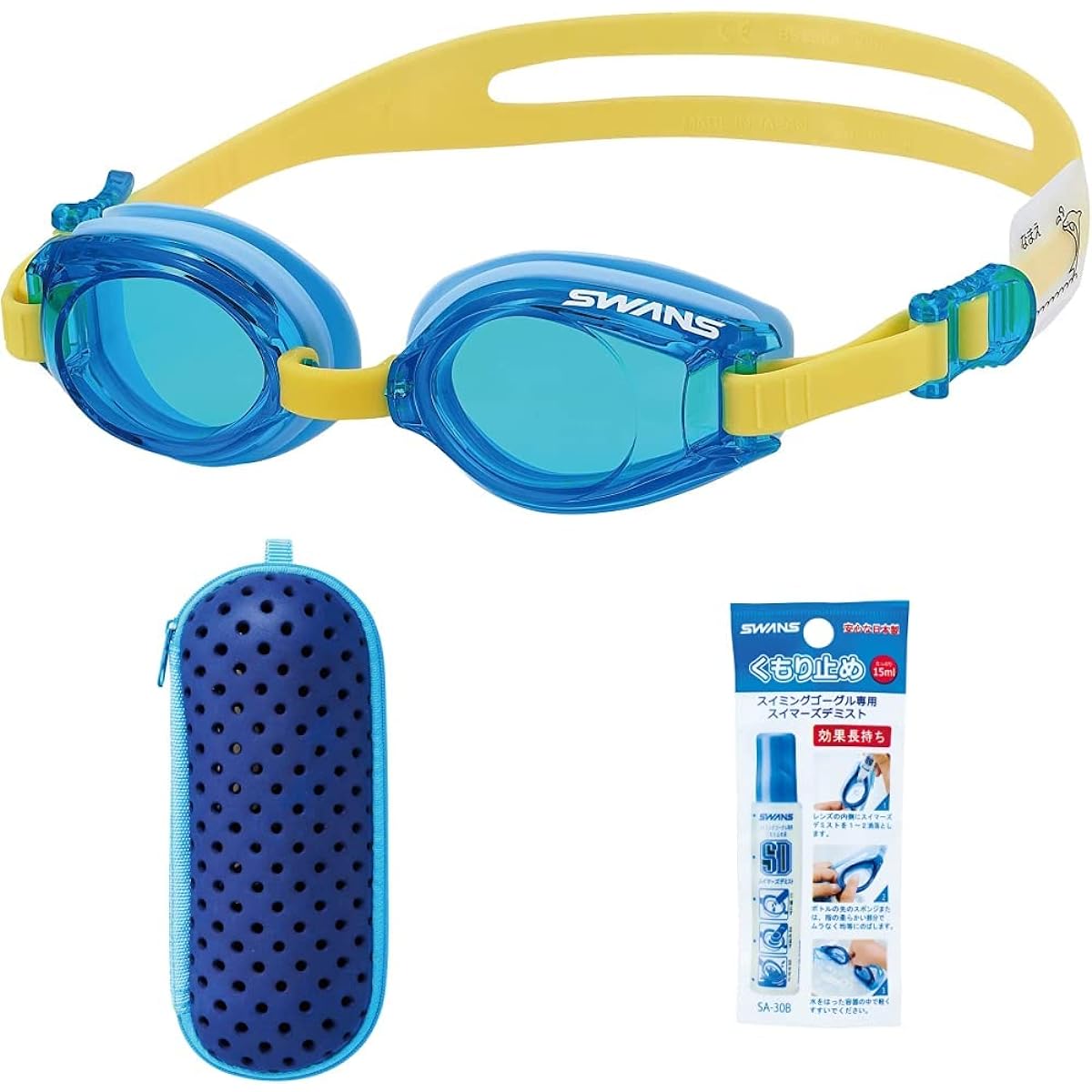 [SWANS] Japanese Swimming Goggles SJ-9 for Children 3 to 8 Years UV Protection Antibacterial Cushion Anti-fog
