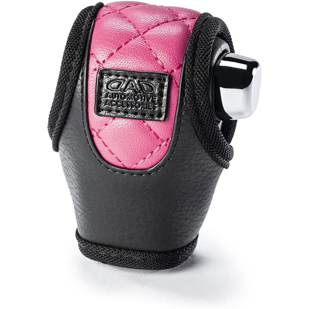 DAD Garcon D.A.D Leather Shift Knob Cover Quilted [Pink] General Purpose Type for Automatic Cars GARSON Black x Pink