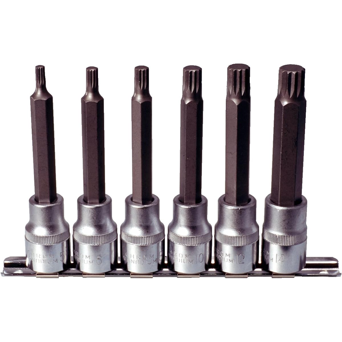 KS TOOLS XZN bit socket set 6 pcs 1/2" M5-M14 long 911.1358