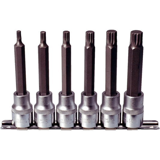KS TOOLS XZN bit socket set 6 pcs 1/2" M5-M14 long 911.1358