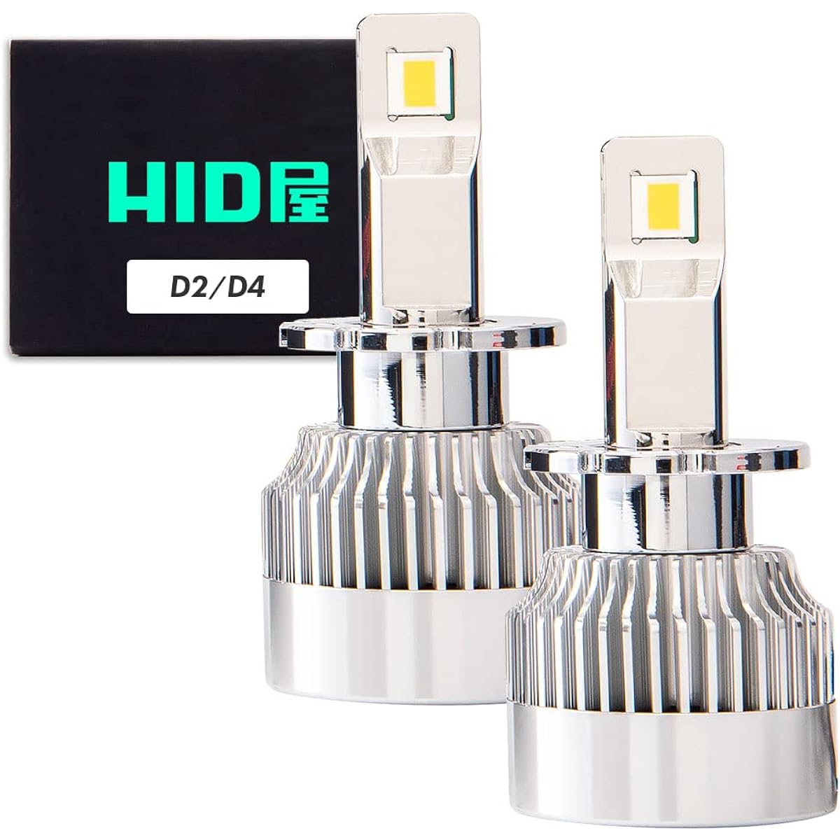 HIDYA Q Series LED Headlights/Fog Lights, D2S/D2R/D4S/D4R/D1S/D3S, Powerful, 19,600 Lumens, White, 6,500 K, Compliant with Japan’s Road Transport Vehicle Act, Model Revised Significantly in March 2022